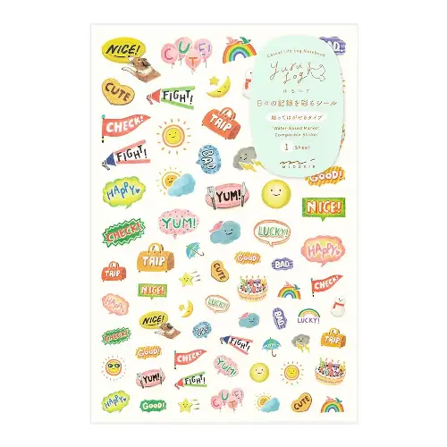 Midori - Yuru Log Sticker 1 Sheet Feeling