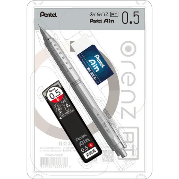 Pentel – Portamine Orenz AT 0.5 mm, Set Multi Pacchetto, Argento