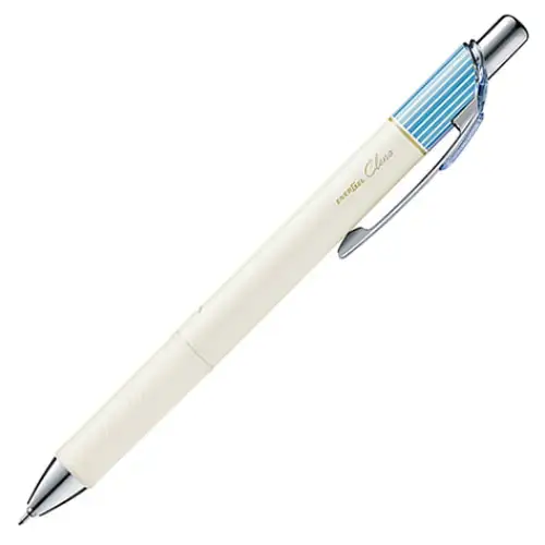 Pentel - EnerGel Clena 0.3 (Fusto bianco/righe azzurre - inchiostro nero)