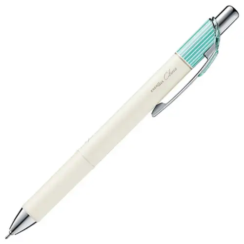 Pentel - EnerGel Clena 0.3 (Fusto bianco/righe verdi acqua - inchiostro nero)