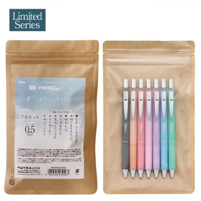 Pentel – EnerGel Kohare 0.5mm, Set 7 colori - Limited Edition