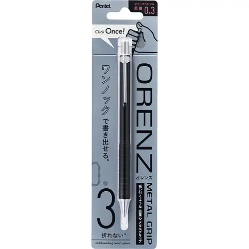 Pentel – Orenz Metal Grip 0.3mm Black