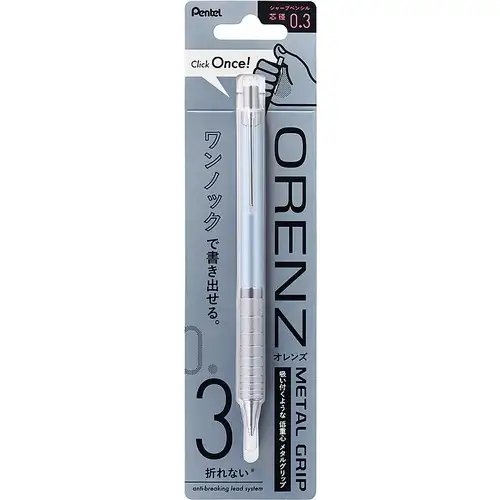 Pentel – Orenz Metal Grip 0.3mm Light Blue