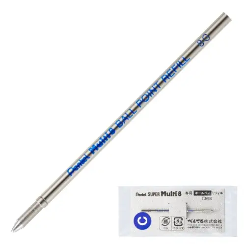Pentel - Ricarica Inchiostro Ballpoint 0.7mm per Penna Multifunzione Multi 8, Colore Blu, 8G [CMB-C]
