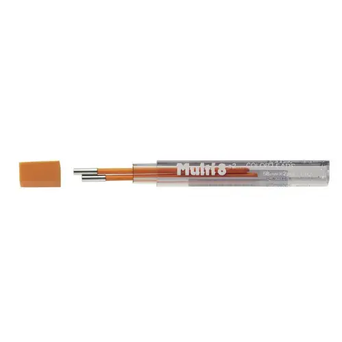 Pentel - Ricarica mina per Multi 8, Mina Color Arancione 2mm, 2 pezzi [CH2-F]