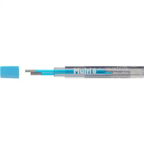Pentel - Ricarica mina per Multi 8, Mina Color Azzurro Chiaro 2mm, 2 pezzi [CH2-S]