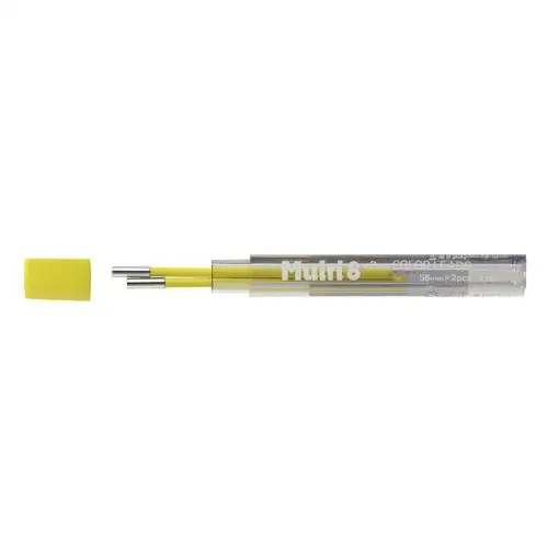 Pentel - Ricarica mina per Multi 8, Mina Color Giallo 2mm, 2 pezzi [CH2-G]