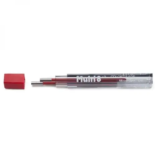 Pentel - Ricarica mina per Multi 8, Mina Color Rosso 2mm, 2 pezzi [CH2-B]