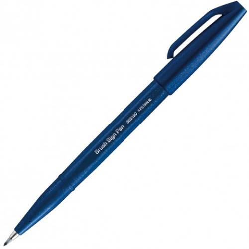 Pentel - Sign Pen Brush (Blu Acciaio)