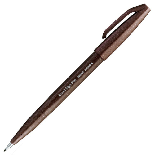 Pentel - Sign Pen Brush (Marrone scuro)