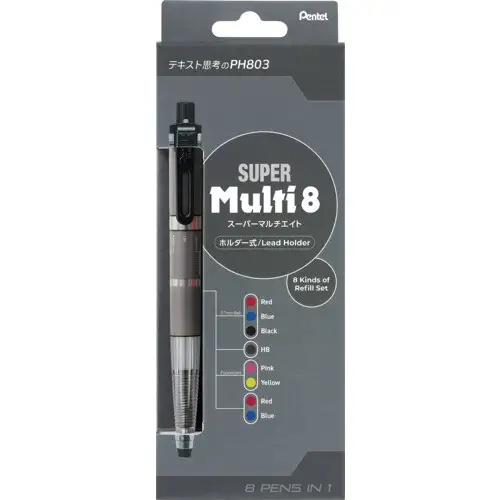 Pentel – Super Multi 8 Set, Portamine multifunzione con 8 ricariche