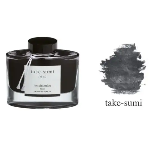 Pilot – Inchiostro per Stilografica Iroshizukum, Take-sumi (Nero), flacone 50 ml