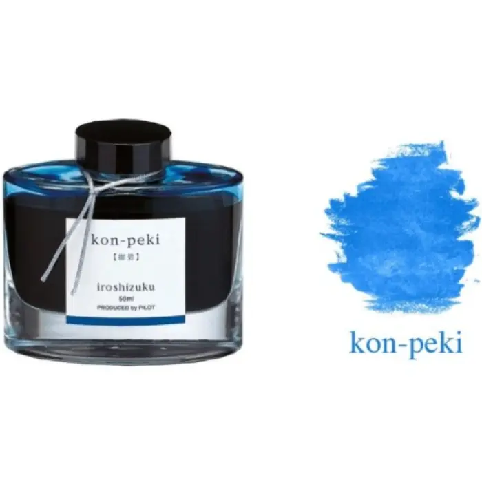 Pilot – Iroshizuku, Inchiostro per stilografica, Kon-Peki (Azzurro Profondo), flacone 50 ml