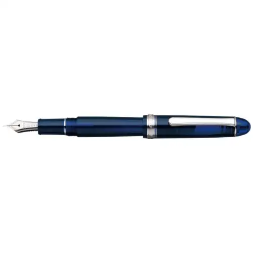 Platinum - #3776 Century Silver Trim, Chartres Blue, Nib Fine