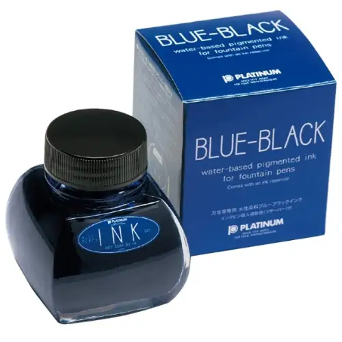 Platinum - Dyestuff Bottle Ink 60ml, Blue Black (Inchiostro Blu)