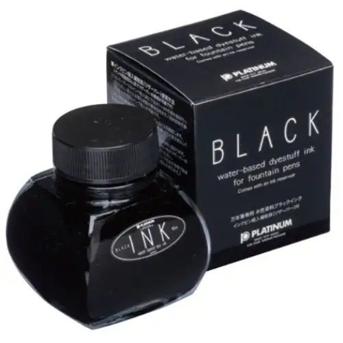 Platinum - Dyestuff Bottle Ink 60ml, Black (Inchiostro Nero)