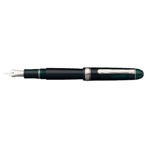Platinum - #3776 Century Silver Trim, Laurel Green, Nib Extra Fine