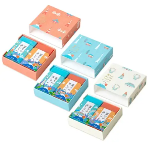 Plus - Gomma Monte Fuji, Limited Edition, Scatoletta Rosa Salmone con due gomme, Due monumenti di Tokyo [ER-100AIF-2P]