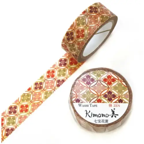 Saien - Washi Tape, Kimono Cloisonne Hanabishi (Shippo Hanabishi) [Misura: 15mm x 7m] GR3051