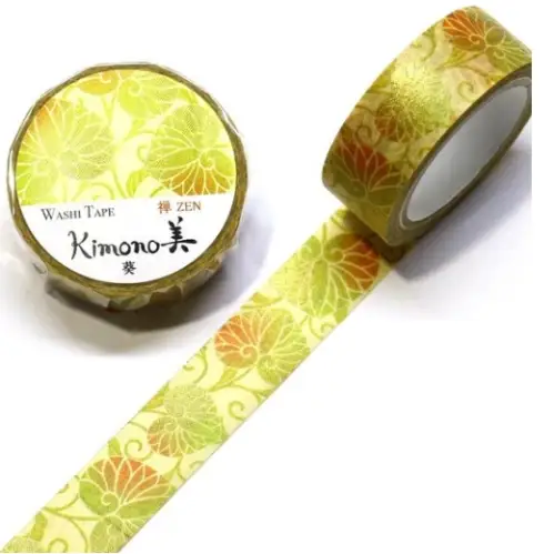 Saien - Washi Tape, Kimono Aoi (hollyhock) [Misura: 15mm x 7m] GR3011