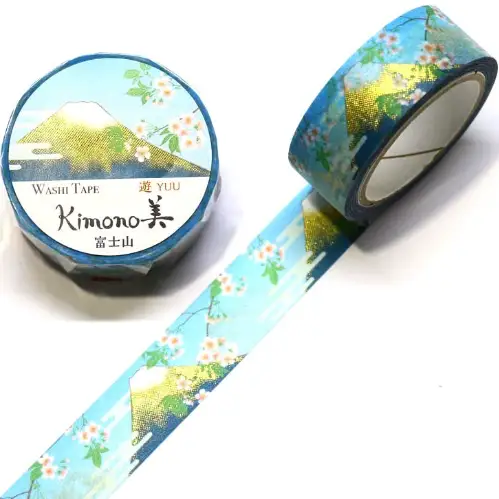 Saien - Washi Tape, Kimono MASKING TAPE Mt. Fuji (Fuji-san) [Misura: 15mm x 7m] GR2015