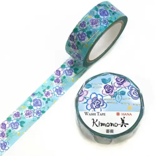 Saien - Washi Tape, Kimono MASKING TAPE rose [Misura: 15mm x 7m] GR1077