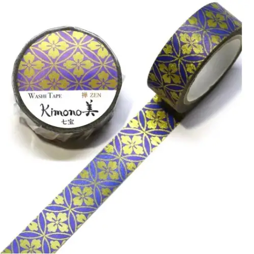 Saien - Washi Tape, Kimono MASKING TAPE SHIPPOU [Misura: 15mm x 7m] GR3015