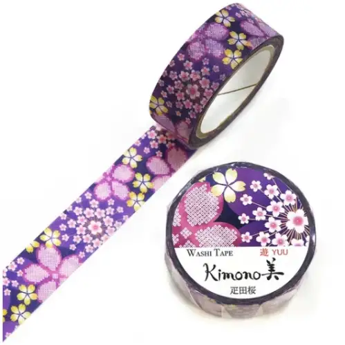 Saien - Washi Tape, Kimono Sakura Hikita [Misura: 15mm 7m] GR2057