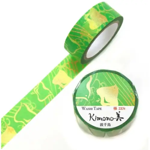 Saien - Washi Tape, Kimono Wave Kidori [Misura: 15mm x 7m] GR3059