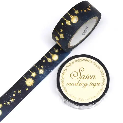 Saien - Washi Tape, MASKING TAPE Illumination Gold Foil [Misura:15mm x 7m] (UR3043)