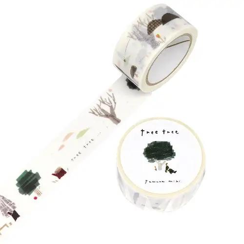 Saien - Washi Tape, MASKING TAPE MIKI TAMURA TREE TREE [Misura: 20mm x 7m] (UR1525)