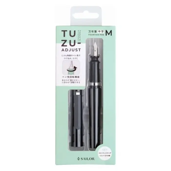 Sailor – Stilografica TUZU ADJUST, punta Media, Black (Edizione Limitata)
