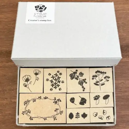 Stamp Marche - Timbro Creator's Stamp Box supervised by Emi Nakano (Autumn flower) [Scatola con 9 timbri] Made in Japan