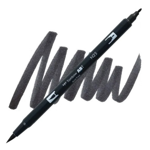 Tombow - Dual Brush Pen N25 (Lamp Black)