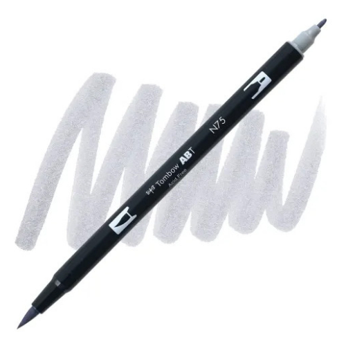 Tombow - Dual Brush Pen N75 (Cool Grey)