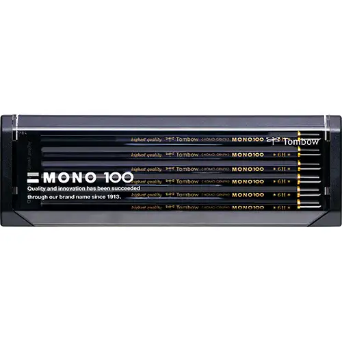 Tombow – MONO 100 6H (Matita di Grafite) - Confezione da 12