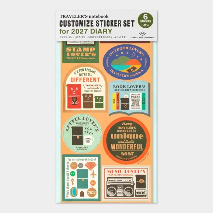Traveler's Company – 2027 Diary Customize Sticker Set