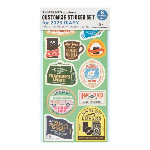 TRAVELER’S COMPANY – Customized Sticker Set for Diary 2026