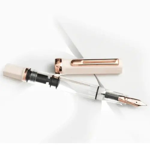 TWSBI – ECO Creme with Rose Gold EF (Penna Stilografica a Pistone - Edizione Limitata)