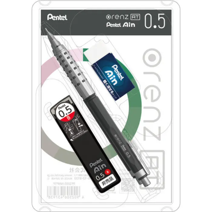 Pentel – Portamine Orenz AT 0.5 mm, Set Multi Pacchetto, Grigio