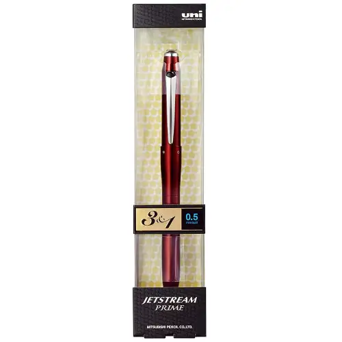 Uni Mitsubishi - Jetstream Prime 3&1 [Nero, Blu e Rosso a sfera 0.5mm + portamina 0.5mm] (Dark Bordeaux) MSXE450005-D65