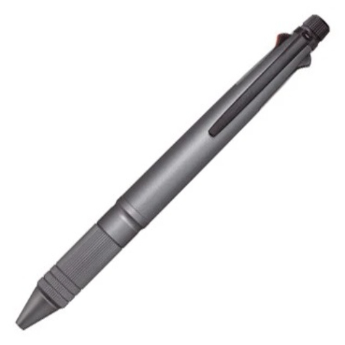 Uni Mitsubishi - Penna Multifunzione 4&1 versione in metallo, 4 colori + portamine [Inchiostro ballpoint 0.5mm] (Gunmetal)