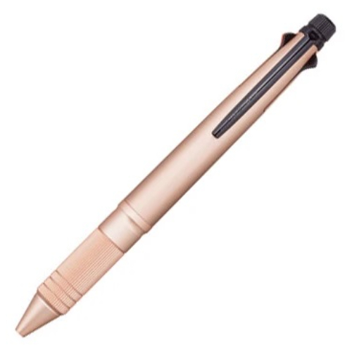 Uni Mitsubishi - Penna Multifunzione 4&1 versione in metallo, 4 colori + portamine [Inchiostro ballpoint 0.5mm] (Pink gold)