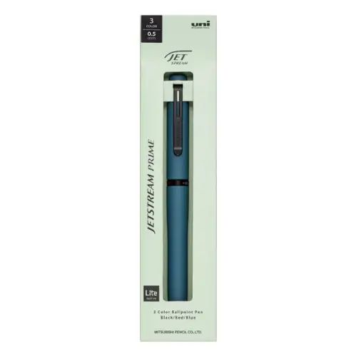 Uni Mitsubishi – Jetstream Prime Lite 3, Penna Multifunzione 3 colori a base d’olio, 0.5 mm, Verde Edera (Ivy Green)