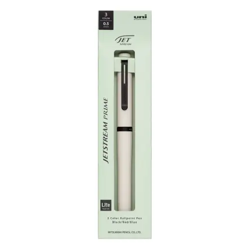 Uni Mitsubishi – Jetstream Prime Lite Touch 3, Penna Multi 3 colori a base d’olio, 0.5 mm, Bianco Nuvola (Cloudy White)