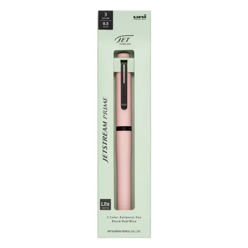Uni Mitsubishi – Jetstream Prime Lite Touch 3, Penna Multi 3 colori a base d’olio, 0.5 mm, Rosa Cotton (Cotton Pink)