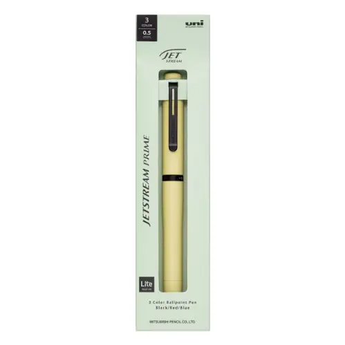 Uni Mitsubishi – Jetstream Prime Lite Touch 3, Penna Multi 3 colori a base d’olio, 0.5 mm, Giallo Citron (Citron Yellow)