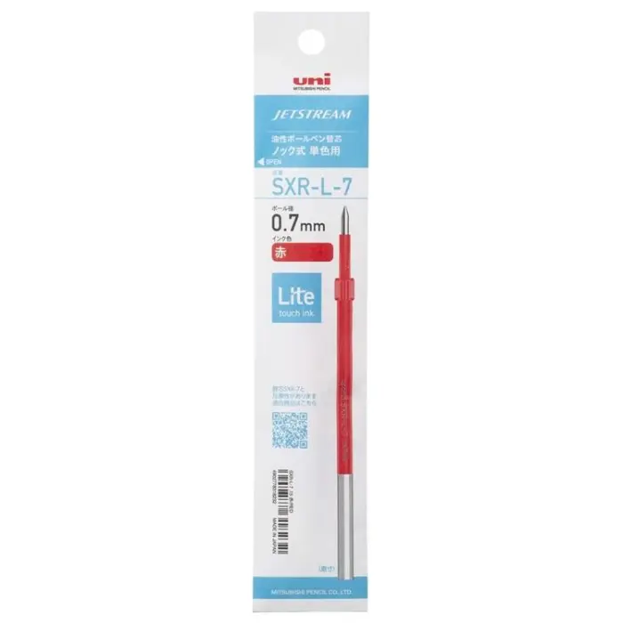 Uni Mitsubishi – Ricarica Jetstream, Lite touch ink, Rosso, 0.7mm