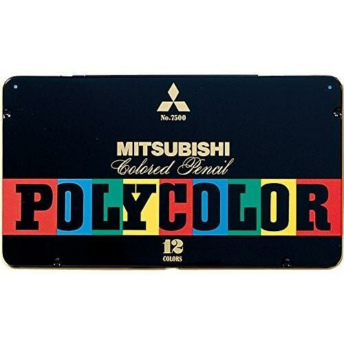 Uni Mitsubishi - Set da 12 matite colorate, altà qualità, box in metallo (7500-12C)