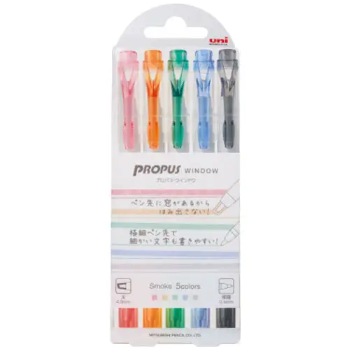 Uni Mitsubishi – Set Evidenziatori Propus Window 5 Colori, Smoke Colors